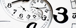 Digital generated twisted clock face.